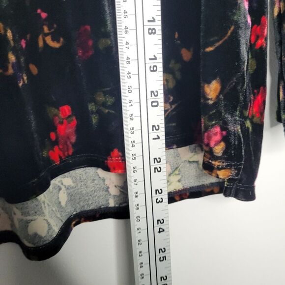 J jill velvet moody floral whimsigoth witchy long sleeve casual top medium p - Picture 6 of 6